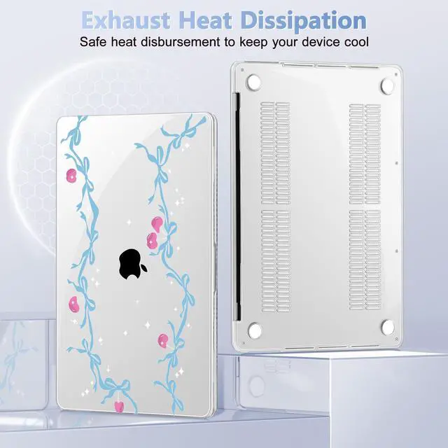 Alt view image 4 of 5 - Lepeoac for MacBook Pro 16 inch Case 2019 2020 Release Model A2141, Plastic Hard Shell Cover with Keyboard Cover & Screen Protector for MacBook Pro 16 inch with Touch Bar & Touch ID, Cherry Bow