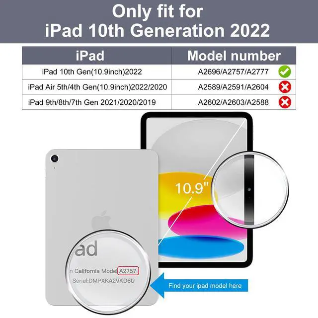 Alt view image 2 of 5 - IAMKHO Keyboard Case for iPad 10th Generation 10.9 Inch 2022, Detachable Wireless Bluetooth iPad Keyboard Case with Built-in Left Side Pencil Holder, Auto Wake/Sleep (Gray Purple)