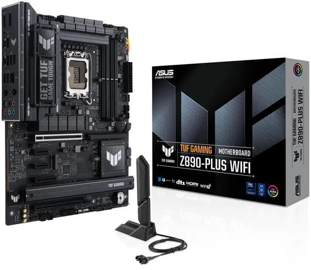 Main image of ASUS TUF Gaming Z890-PLUS WiFi Z890 LGA 1851 ATX Motherboard, Intel® Core Ultra Series 2 Ready, Advanced AI PC-Ready, 16+1+2+1 Stages, DDR5, PCIe® 5.0, Thunderbolt 4 Type-C®, 4X M.2, Wi-Fi 7, 2.5Gb