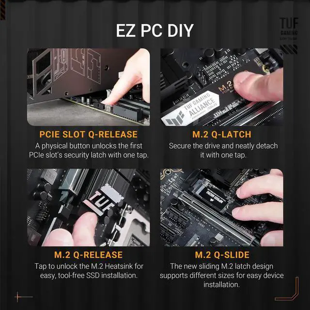 Alt view image 4 of 5 - ASUS TUF Gaming Z890-PLUS WiFi Z890 LGA 1851 ATX Motherboard, Intel® Core Ultra Series 2 Ready, Advanced AI PC-Ready, 16+1+2+1 Stages, DDR5, PCIe® 5.0, Thunderbolt 4 Type-C®, 4X M.2, Wi-Fi 7, 2.5Gb