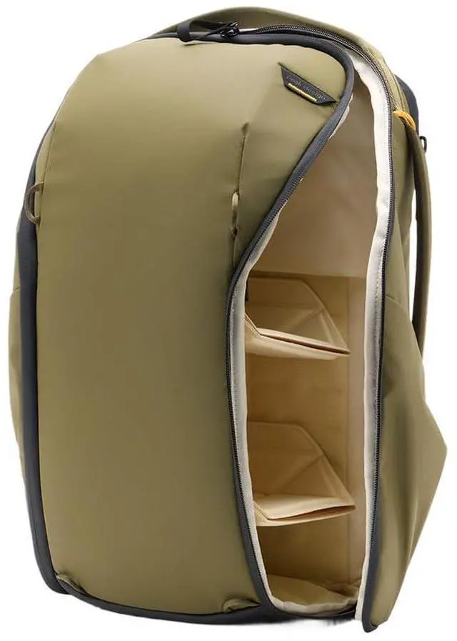 Main image of Peak Design Everyday Backpack Zip 20L, Kelp, 270-Degree Zip, Dual Side Pockets, FlexFold Dividers, Fits 15" Laptop, For Camera Carry, Daily Commutes or Travel, Versatile Backpack for Men and Women