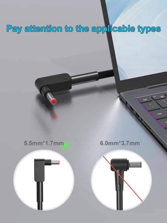 Alt view image 3 of 5 - HSXIRQA 180W Charger Compatible with Acer Nitro 5 7 V16 V14 V15 V17 AN517 AN515 AN715 Series AN517-54 AN517-53 AN517-55 AN517-51 AN517-41 AN517-42 AN515-58 AN515-57 AN515-56 AN515-45 AN715-52 Laptop