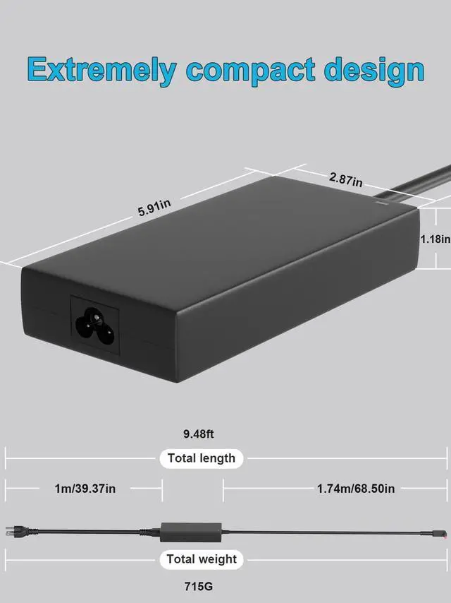 Alt view image 5 of 5 - HSXIRQA 180W Charger Compatible with Acer Nitro 5 7 V16 V14 V15 V17 AN517 AN515 AN715 Series AN517-54 AN517-53 AN517-55 AN517-51 AN517-41 AN517-42 AN515-58 AN515-57 AN515-56 AN515-45 AN715-52 Laptop