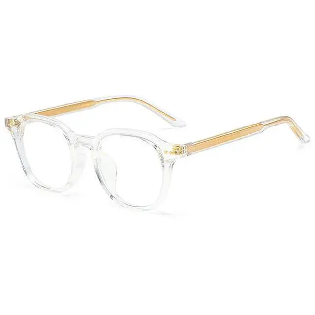Alt view image 2 of 5 - BETSION Anti Blue Light Blocking Glasses Vintage Acetate Square Eyeglass Frames Light Full Rim Unisex Computer Eyeglasses (Crystal)