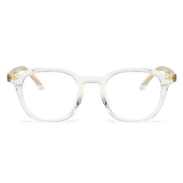 Alt view image 3 of 5 - BETSION Anti Blue Light Blocking Glasses Vintage Acetate Square Eyeglass Frames Light Full Rim Unisex Computer Eyeglasses (Crystal)