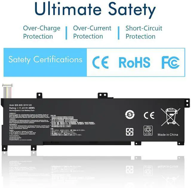 Alt view image 2 of 5 - BRTONG B31N1429 Laptop Battery Replacement for ASUS A501L A501LB A501LX K501L K501LB K501LX K501LX-NH52 K501U K501UB K501UX K501UW K501UX-AH71 K501LX-NB52 11.4V 48Wh