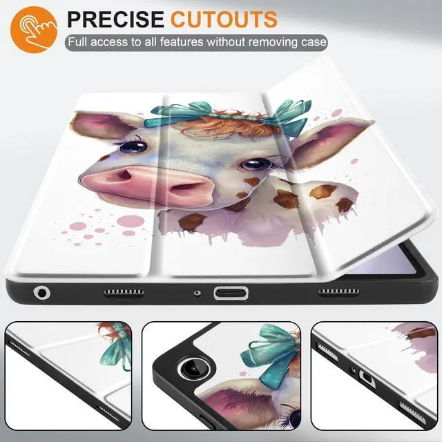 Alt view image 2 of 5 - MEEgoodo Case for Samsung Galaxy Tab A9 Plus 11 inch Cover 2024 2023 with S Pen Holder, A9+ Smart Tablet Cases with Leather Trifold Stand+Soft TPU Back Shell+Smart Auto Wake/Sleep, Baby Cow