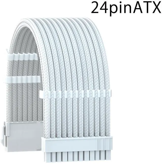Alt view image 2 of 5 - Formulamod 16AWG PSU Extension Power Supply Cable Kit for GPU/CPU, 24 PIN/(6+2) PIN/(4+4) PIN Cable Management, 11.8inch with Combs(White,WTP)