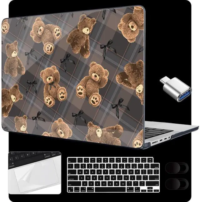 Main image of MEEgoodo Compatible with MacBook Pro 14 inch Case (M5/M4/M3/M2/M1) 2025 2024 2023 2021, Case Fit Model A3434/A3112/A3401/A3185/A2918/A2992/A2779/A2442 Pro/Max, Cute Little Bear