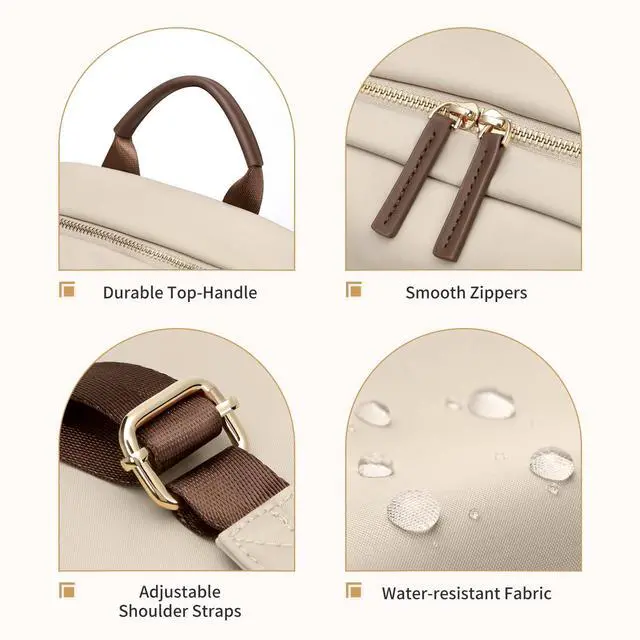 Alt view image 3 of 5 - GOLF SUPAGS Stylish Laptop Backpack for Women Computer Bag Fits 14 Inch Notebook Travel College Work Backpacks Purse (Apricot)