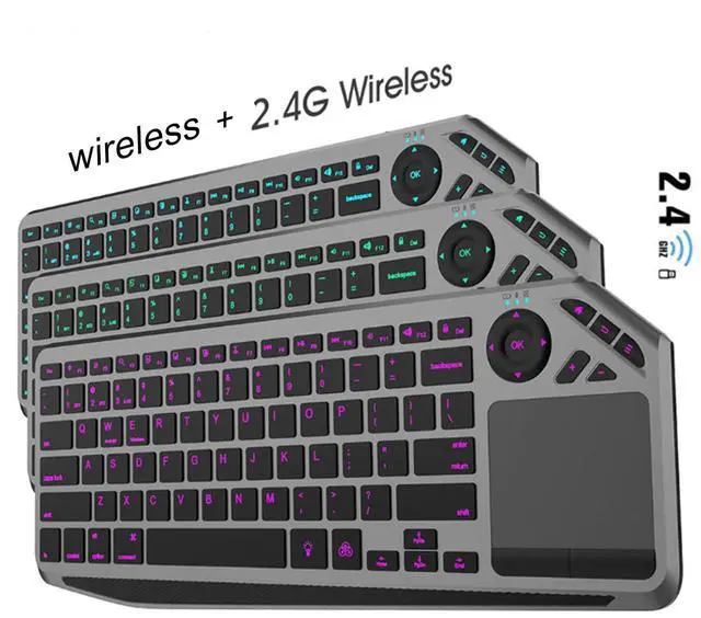 Alt view image 4 of 5 - Mini Keyboard with Touchpad, 78 Keys Triple Mode Wireless Keyboard with Touchpad 2.4G Bluetooth for iOS/Android/Wins, RGB Backlit & USB - C Charging, Plug & Play, 10m Range