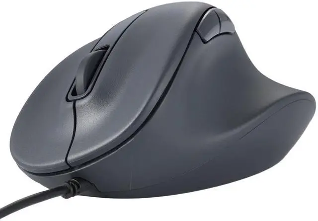 Main image of ELECOM Wired USB Ergonomic Shape Mouse, Silent Click, Right Hand, 2000DPI, 5 Buttons, Optocal Sensor, Compatible with PC, Mac, Laptop, EX-G, Lsize Black (M-XGM30UBSKBK)