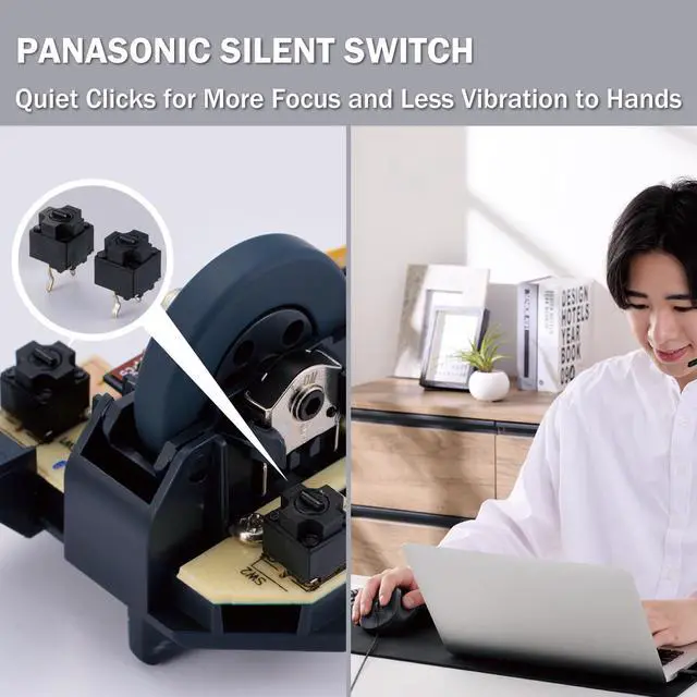 Alt view image 5 of 5 - ELECOM Wired USB Ergonomic Shape Mouse, Silent Click, Right Hand, 2000DPI, 5 Buttons, Optocal Sensor, Compatible with PC, Mac, Laptop, EX-G, Lsize Black (M-XGM30UBSKBK)