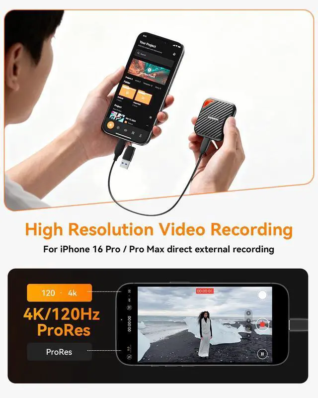 Alt view image 3 of 5 - GARMESE 512GB External SSD Up to 2000MB/s, USB 3.2 Gen 2x2 Portable SSD External Solid State Drives Compatible with Game Console/Tablet/Laptop/Mac, Reliable Storage for Gaming, Students, Professionals