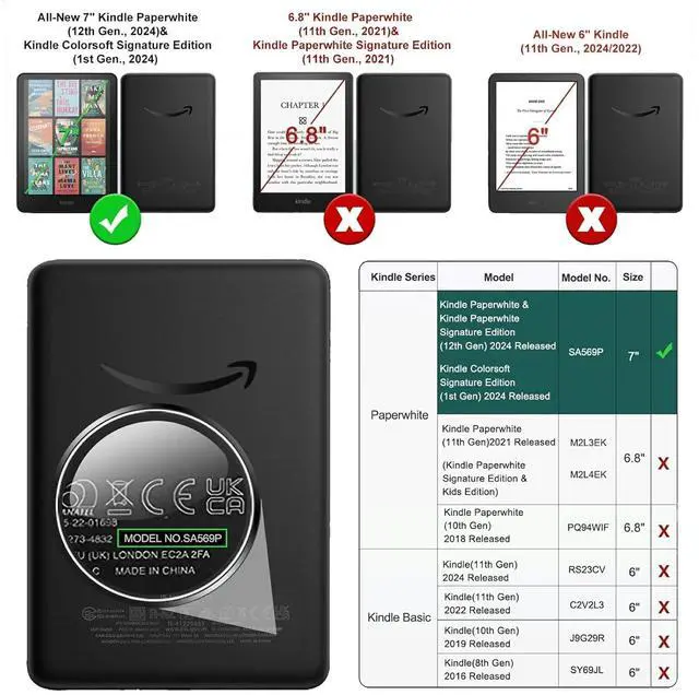 Alt view image 2 of 5 - GYSYSQSH Case for 7" All-New Kindle Paperwhite (12th Generation, 2024) and Kindle Colorsoft Signature Edition Slim Lightweight PU Leather Stand Smart Cover with Auto Wake/Sleep,Cute Tiger