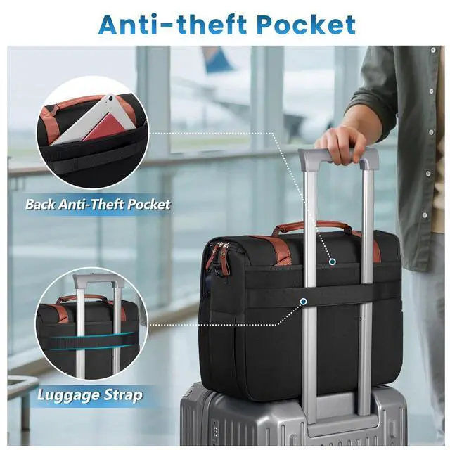 Alt view image 5 of 5 - MATEIN Messenger Bag with USB Charging Port, 15.6 inch Laptop Bags Large Mens Briefcase with Shoulder Strap, Water Resistant Crossbody Satchel Work Computer Case for College Office Commuting, Black