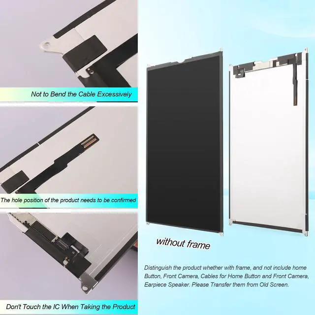 Alt view image 4 of 5 - Screen for iPad 7th 8th 9th Gen 10.2'' LCD Display Replacement for iPad A2197 A2198 A2200 A2270 A2428 A2429 A2430 A2602 A2603 A2604 A2605 Screen Assembly + Tempered Film(Not Include Touch Screen)