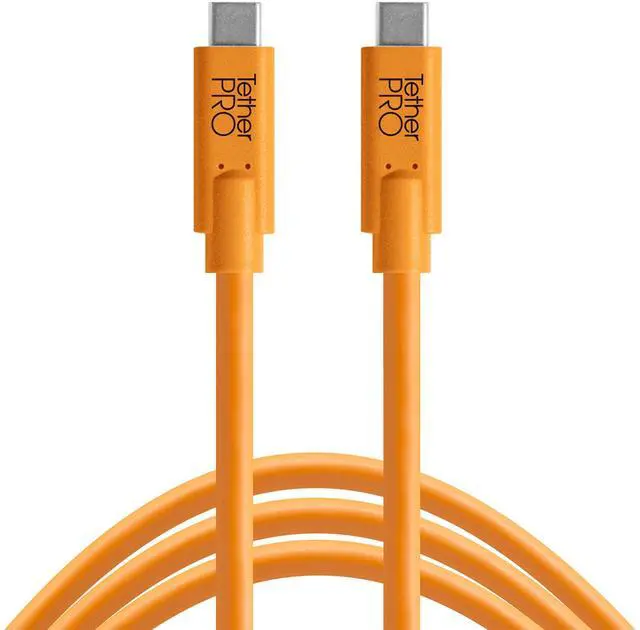 Main image of TetherPro USB-C to USB-C, 5Gbps Gen 1, 15' (4.6m), High-Visibility Orange