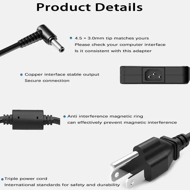 Alt view image 3 of 5 - 240W 200W AC Charger for MSI Katana 15/17 B12V B12VFK B12VGK B12VEK B13V B13VF B13VGK B13VEK B13VGK-484US B13VEK-277US B13VFK-817US GF66 GF76 12UE 12UGS 12UG 12UE GL66 GL76 12UGK 12UEK Gaming Laptop