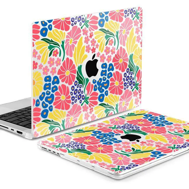 Alt view image 3 of 5 - MEEgoodo Case for M4 MacBook Pro 16 inch Case 2024 2023 2021, Fit Model A3403/A3186/A2991/A2780/A2485 M3 M2 M1 Pro/Max Chip, Laptop Hard Shell Cases with Keyboard & Camera Cover, Groovy Flower