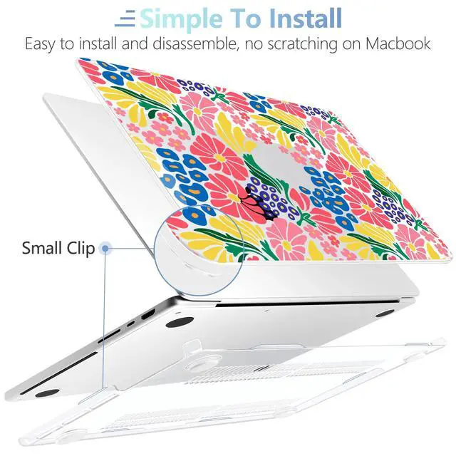 Alt view image 5 of 5 - MEEgoodo Case for M4 MacBook Pro 16 inch Case 2024 2023 2021, Fit Model A3403/A3186/A2991/A2780/A2485 M3 M2 M1 Pro/Max Chip, Laptop Hard Shell Cases with Keyboard & Camera Cover, Groovy Flower