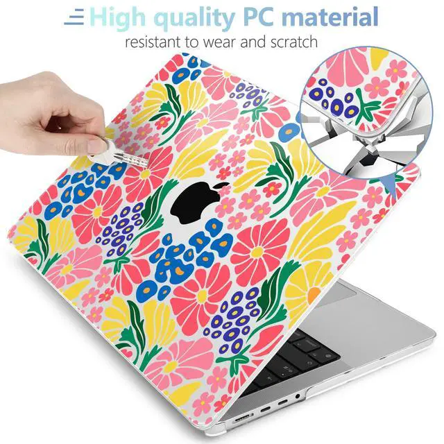 Alt view image 4 of 5 - MEEgoodo Case for M4 MacBook Pro 16 inch Case 2024 2023 2021, Fit Model A3403/A3186/A2991/A2780/A2485 M3 M2 M1 Pro/Max Chip, Laptop Hard Shell Cases with Keyboard & Camera Cover, Groovy Flower