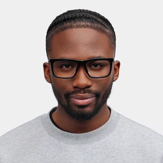 Alt view image 2 of 5 - Zeelool Rectangle Glasses Frames for Men Black Eyeglasses Fashion Acetate Eyewear JGA352141 Ease