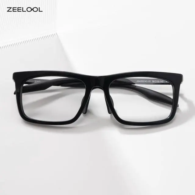 Alt view image 4 of 5 - Zeelool Rectangle Glasses Frames for Men Black Eyeglasses Fashion Acetate Eyewear JGA352141 Ease