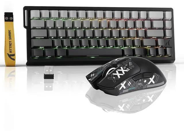 Main image of ATTACK SHARK X68HE PRO Rapid Trigger Wireless Gaming Keyboard and X11 Mouse, 8K Polling Rate,Hall Effect Magnetic Switch Keyboard, Tri-Mode Mouse with Magnetic Charging Dock, 22000 DPI for PC Mac