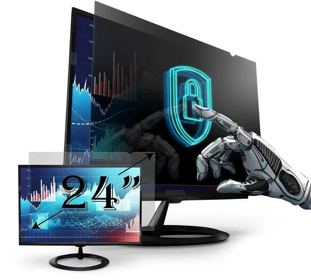 Main image of Privacy Screen Filter for 24 Inches Desktop Computer Widescreen Monitor with Aspect Ratio 16:09. Anti Glare and Anti Blue Light, 20.9 inch width x 11.8 inch height