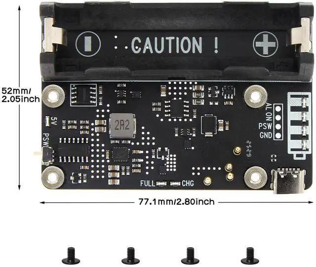 Alt view image 5 of 5 - Geekworm X306 V1.5 UPS Expansion Board for Raspberry Pi Zero 2W (Not Include Raspberry Pi&Battery)