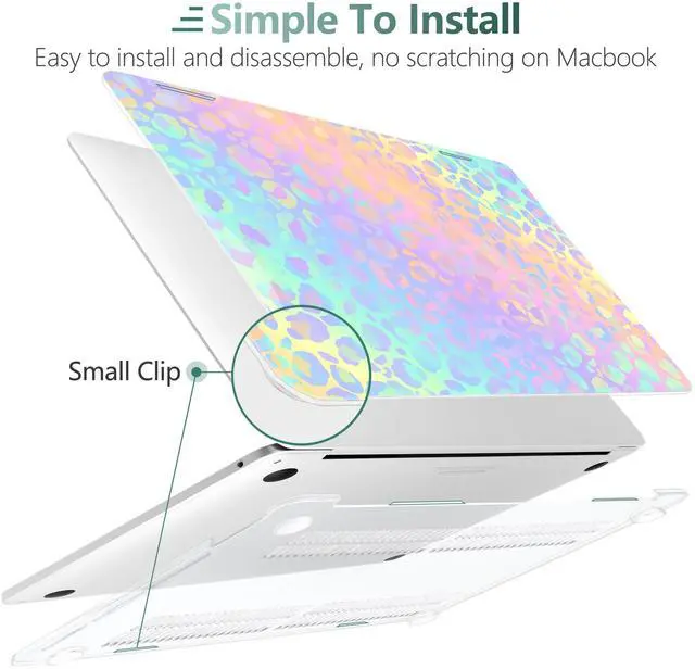 Alt view image 4 of 5 - DONGKE Compatible with MacBook Pro 13 inch Case 2024 2023-2020 Release A2338 M2/M1 A2251 A2289 with Retina Display & Touch ID, Plastic Hard Shell & Keyboard Cover & Screen Film - Leopard Print