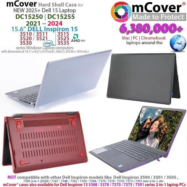 Alt view image 2 of 5 - mCover Case Compatible ONLY for 2021-2023 15.6" Dell Inspiron 15 3510 3511 3515 3520 3521 3525 Series Laptop Computer (NOT Fitting Other Dell Models) - Clear