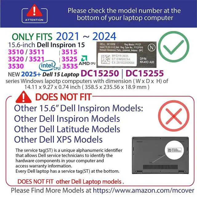 Alt view image 3 of 5 - mCover Case Compatible ONLY for 2021-2023 15.6" Dell Inspiron 15 3510 3511 3515 3520 3521 3525 Series Laptop Computer (NOT Fitting Other Dell Models) - Clear