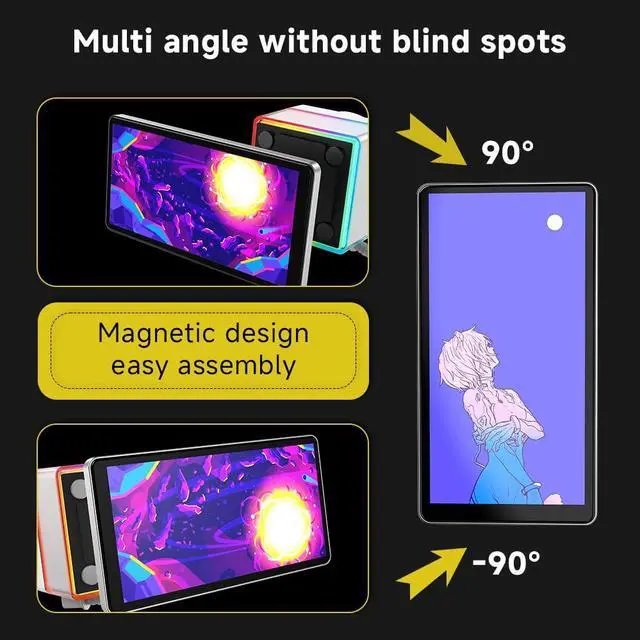 Alt view image 4 of 5 - Jungle Leopard PF 240 CPU Water AIO Cooler Liquid Cooling|5.5-inch LCD Magnetic Screen|360mm ARGB Infinity Mirror 2000RPM PWM Fan|Lower Noise 30DBA|for LGA1851/1700/1200/115X/AM4/AM5(White)