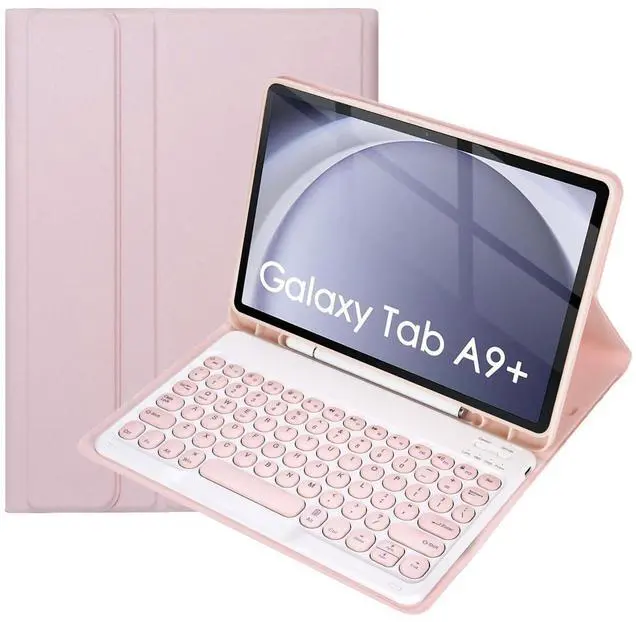 Main image of Keyboard Case for Samsung Galaxy Tab A9+ 11 Inch 2023 (SM-X210/X216/X218), Magnetically Detachable Keyboard with Pencil Holder,Pink