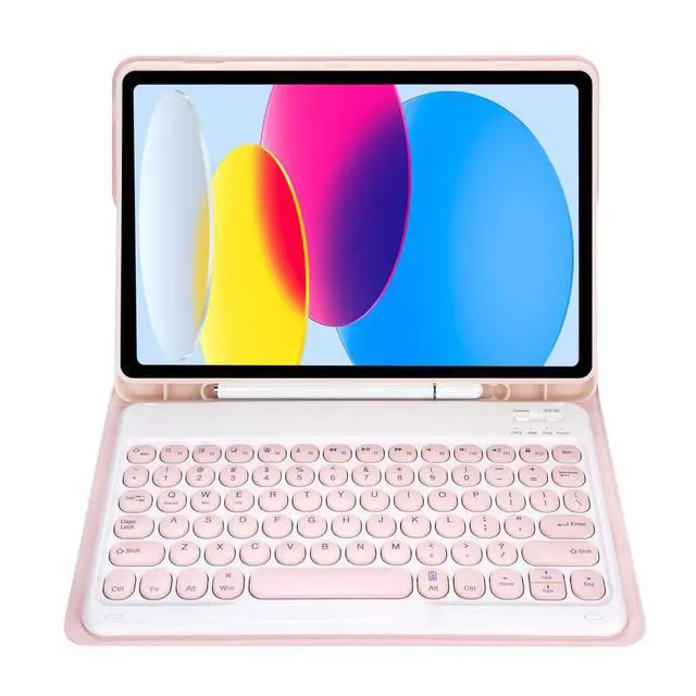 Alt view image 2 of 5 - Keyboard Case for Samsung Galaxy Tab A9+ 11 Inch 2023 (SM-X210/X216/X218), Magnetically Detachable Keyboard with Pencil Holder,Pink