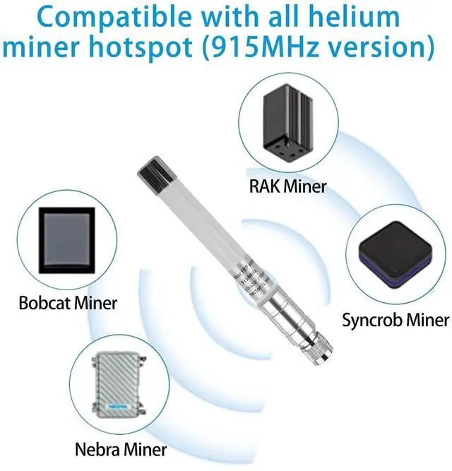 Alt view image 3 of 5 - Waterproof 915mhz Lora 5.8dbi Fiberglass Antenna with 10Ft Low Loss KMR195 Cable for Helium Hotspot RAK Nebra Bobcat 300 SenseCAP M1 Hotspot HNT Miner Heltec V3 Meshtastic Lora32 915MHz Lora Module