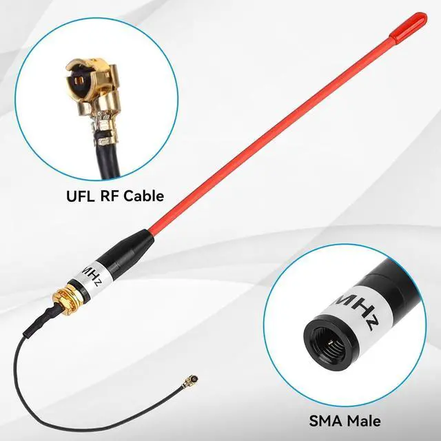 Alt view image 2 of 5 - 2PCS Meshtastic LoRa Antenna 915MHz 10dBi Gain - Omni SMA Male Connector 17cm Long Range Soft Whip Antenna (Red)