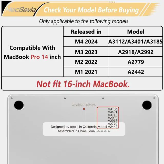 Alt view image 3 of 5 - MecBevia for MacBook Pro 14 inch Case M5 M4 M3 M2 A3434 A3112 A3401 A3185 A2918 A2992 A2779 M1 A2442 Pro Max Chip (Released 2025 to 2021), Hard Shell Cover for MacBook Pro 14", Vector Flower