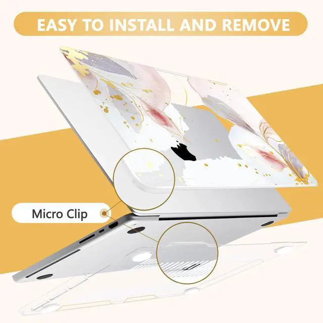 Alt view image 4 of 5 - MecBevia for MacBook Pro 14 inch Case M5 M4 M3 M2 A3434 A3112 A3401 A3185 A2918 A2992 A2779 M1 A2442 Pro Max Chip (Released 2025 to 2021), Hard Shell Cover for MacBook Pro 14", Vector Flower