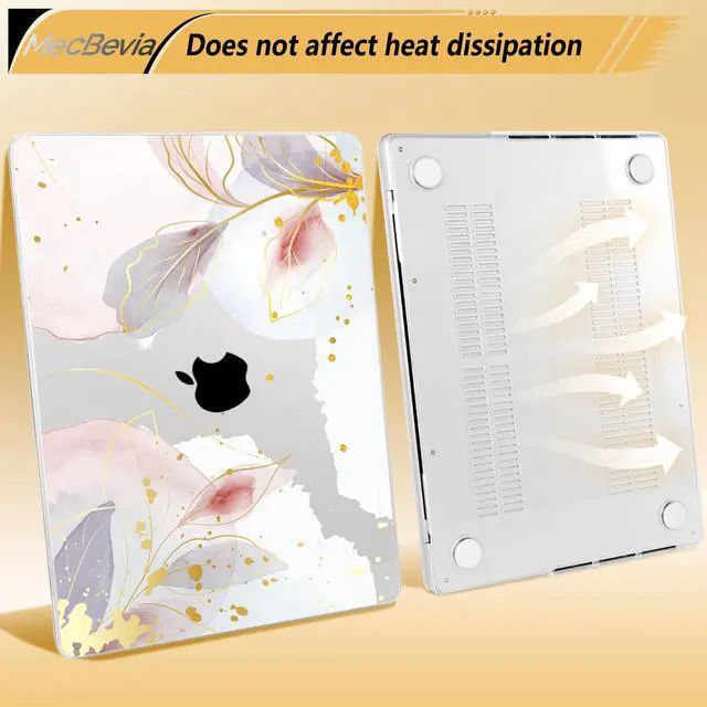 Alt view image 5 of 5 - MecBevia for MacBook Pro 14 inch Case M5 M4 M3 M2 A3434 A3112 A3401 A3185 A2918 A2992 A2779 M1 A2442 Pro Max Chip (Released 2025 to 2021), Hard Shell Cover for MacBook Pro 14", Vector Flower