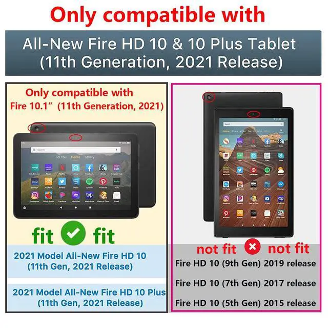 Alt view image 2 of 5 - UUcovers All-New Kindle Fire HD 10 & 10 Plus Tablet 10.1" Case (Only Fits 11th Generation, 2021 Release) with Pencil Holder, Auto Wake/Sleep Stand PU Leather Smart TPU Back Cover, Rainbow Pineapple