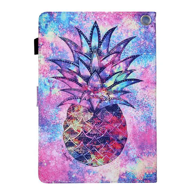 Alt view image 5 of 5 - UUcovers All-New Kindle Fire HD 10 & 10 Plus Tablet 10.1" Case (Only Fits 11th Generation, 2021 Release) with Pencil Holder, Auto Wake/Sleep Stand PU Leather Smart TPU Back Cover, Rainbow Pineapple