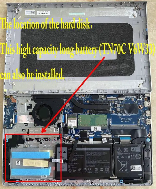 Alt view image 4 of 5 - CQCQ TN70C XDY9K N9XX1 V6W33 Battery for DELL inspiron 15 5518 5418 5415 5515 7415 5310 3515 3511 5510 5410 3510 for DELL Vostro 5510 5410 3510 3515 3511 for DELL Latitude 3320 3520 3420 (15.2V 64Wh)