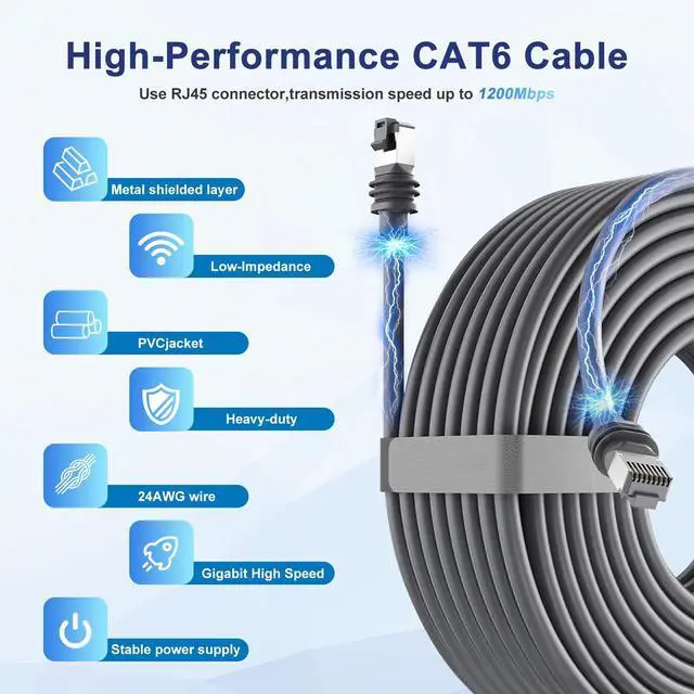 Alt view image 4 of 5 - Star Link GEN3 Cable 150ft Starlink Ethernet Extension Cable Waterproof High Speed Cat 6 Ethernet Standard Replacement Long Cord for Satellite V3 Sata Internet Starlink Routing Network Kit
