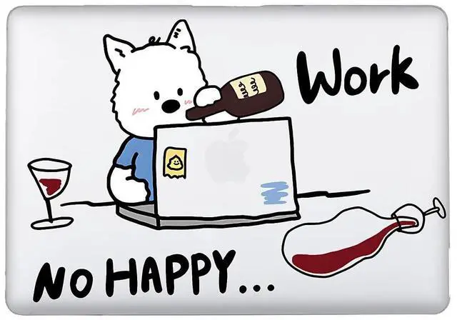 Alt view image 3 of 5 - Case Compatible with MacBook Air 13 Inch 2022-2018 Release Model A2337 M1 M2 A2681,Art Protector Cover for Air13 Retina Display with Touch ID-Puppy Work Not Happy,13.3 Air(A1932/A2179/A2337)