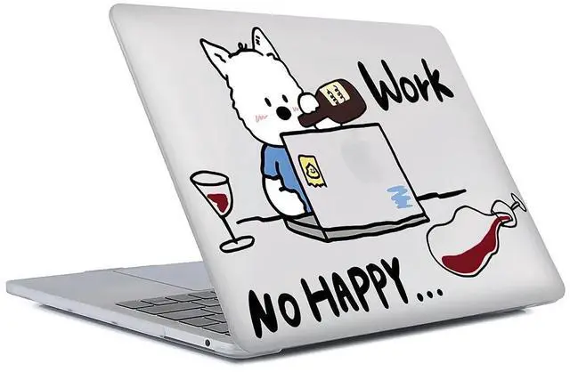 Alt view image 4 of 5 - Case Compatible with MacBook Air 13 Inch 2022-2018 Release Model A2337 M1 M2 A2681,Art Protector Cover for Air13 Retina Display with Touch ID-Puppy Work Not Happy,13.3 Air(A1932/A2179/A2337)