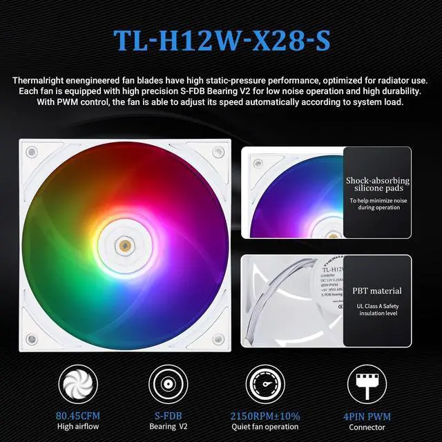 Alt view image 5 of 5 - Thermalright Grand Vision 240 ARGB White AIO CPU Liquid Cooler,IPS LCD Screen with 480x480 Resolution,for AM4/AM5/LGA1851/1700,3.4 inchMagnet-Absorbent LCD Screen for Images,Water-Cooled Radiator