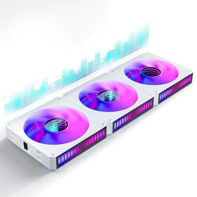 Main image of AsiaHorse STARBEAT 120mm, RGB Sound Control Rhythm PC Case Fan, Daisy-Chain Connection, 5V 3Pin ARGB Lighting for Computer Case & Liquid Radiator